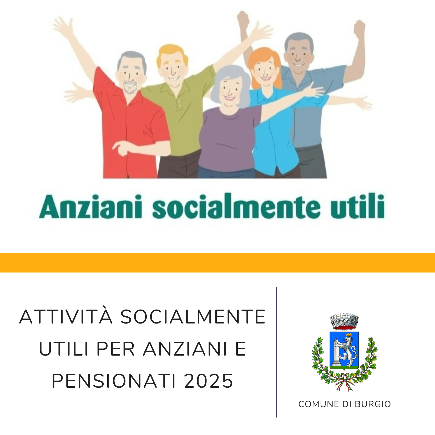 Avviso pubblico - Attività socialmente utili per i cittadini anziani 2025